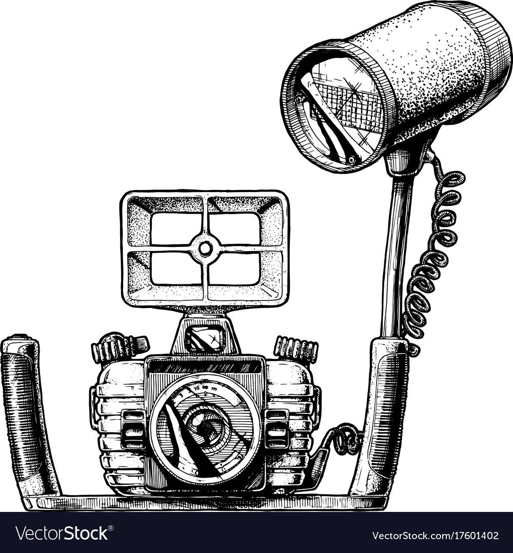 Underwater camera Royalty Free Vector Image VectorStock