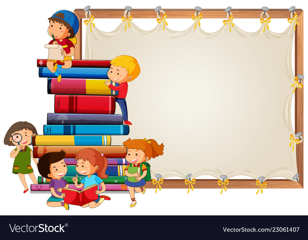 Children on wooden board Royalty Free Vector Image