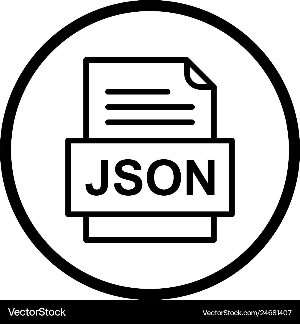 Json file document icon Royalty Free Vector Image
