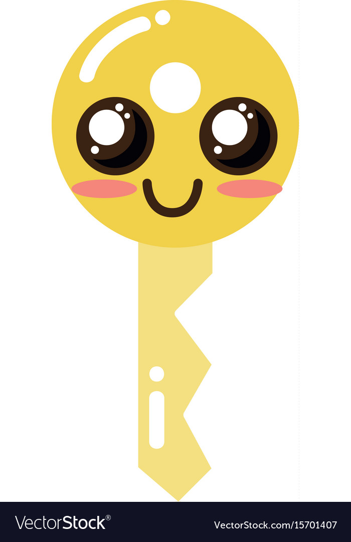 Kawaii Cute Tender Key Element Royalty Free Vector Image