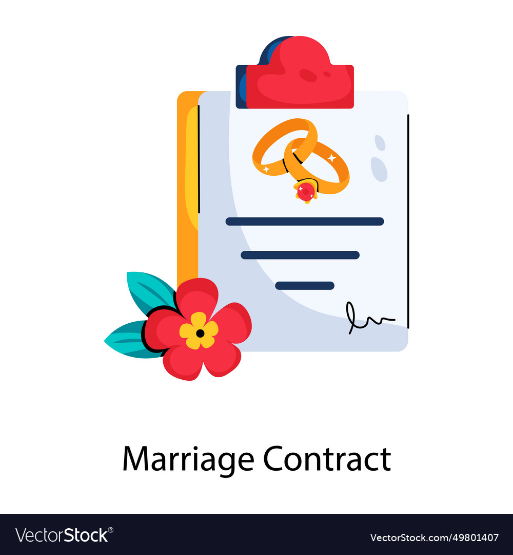 Marriage Contract Royalty Free Vector Image Vectorstock 8027