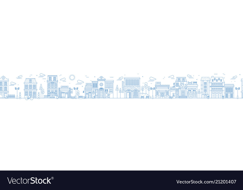 Monochrome seamless urban landscape with city Vector Image