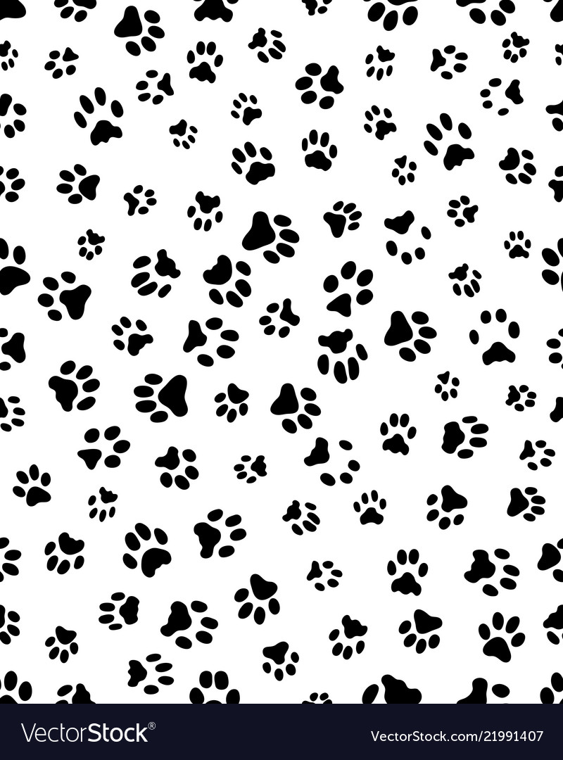 Seamless prints of paws Royalty Free Vector Image