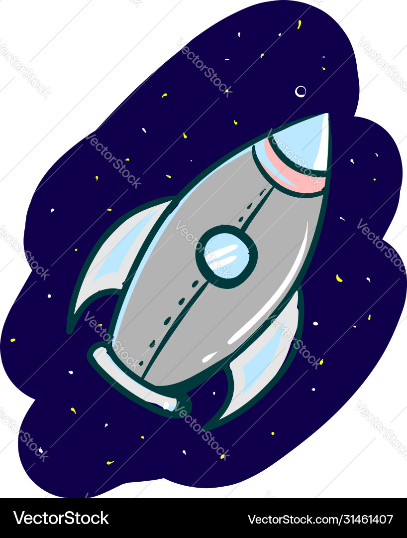 Space rocket on white background Royalty Free Vector Image