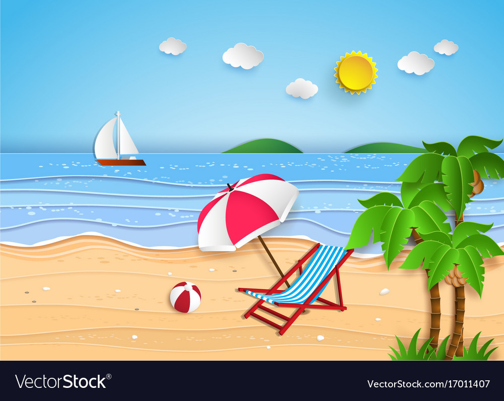 Tropical beach Royalty Free Vector Image - VectorStock