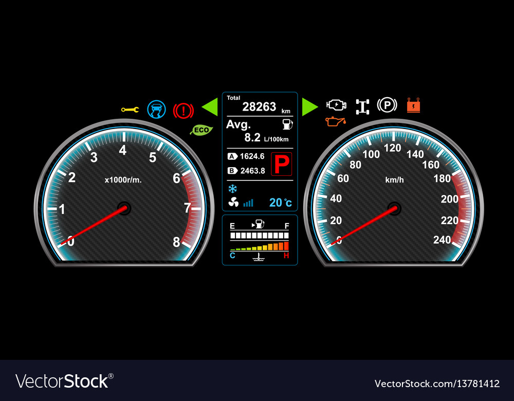 Car dash board eps 10 Royalty Free Vector Image