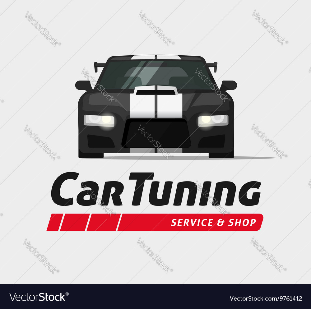 Car tuning shop banner sticker auto Royalty Free Vector