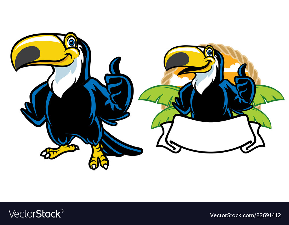 Happy toucan cartoon set Royalty Free Vector Image