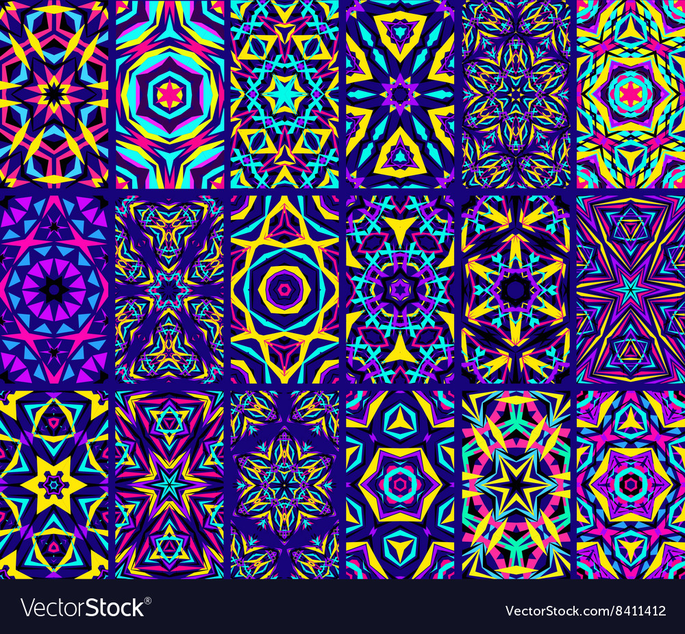Kaleidoscopic patterns set Royalty Free Vector Image