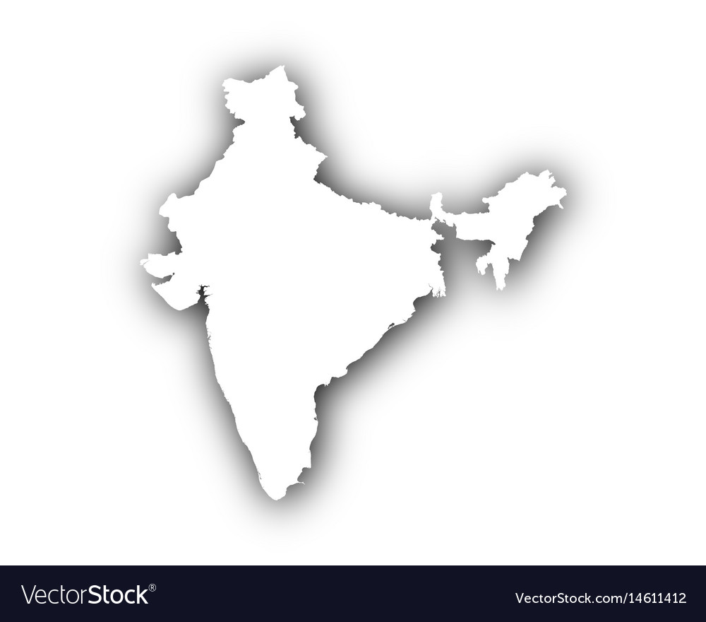 Map of india with shadow Royalty Free Vector Image