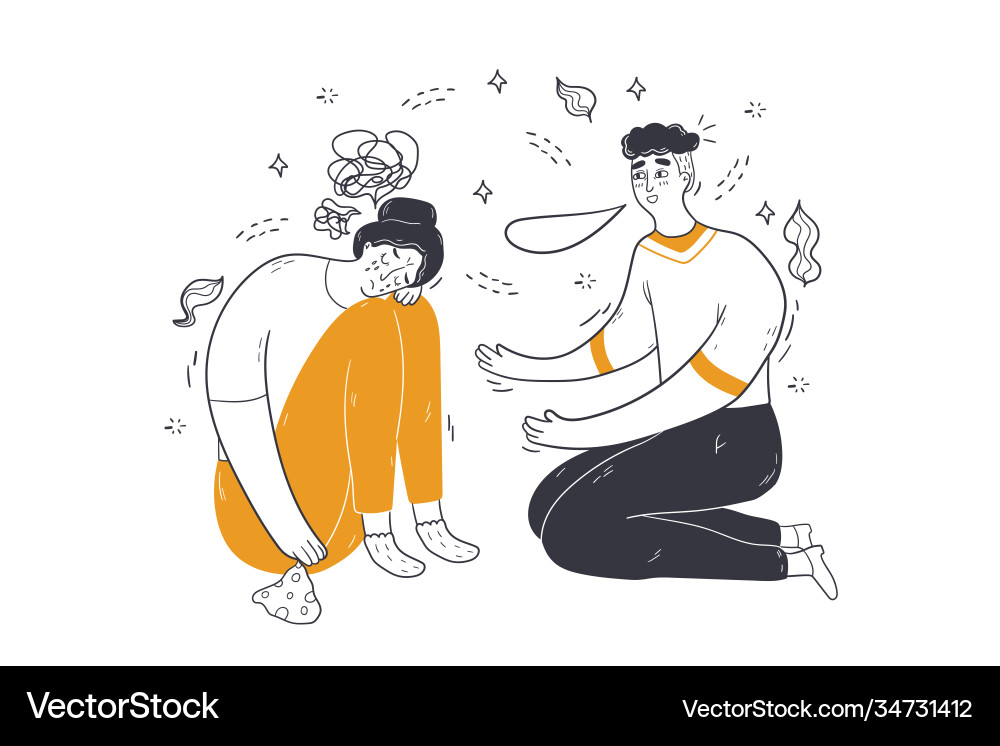 Mental stress depression support concept Vector Image