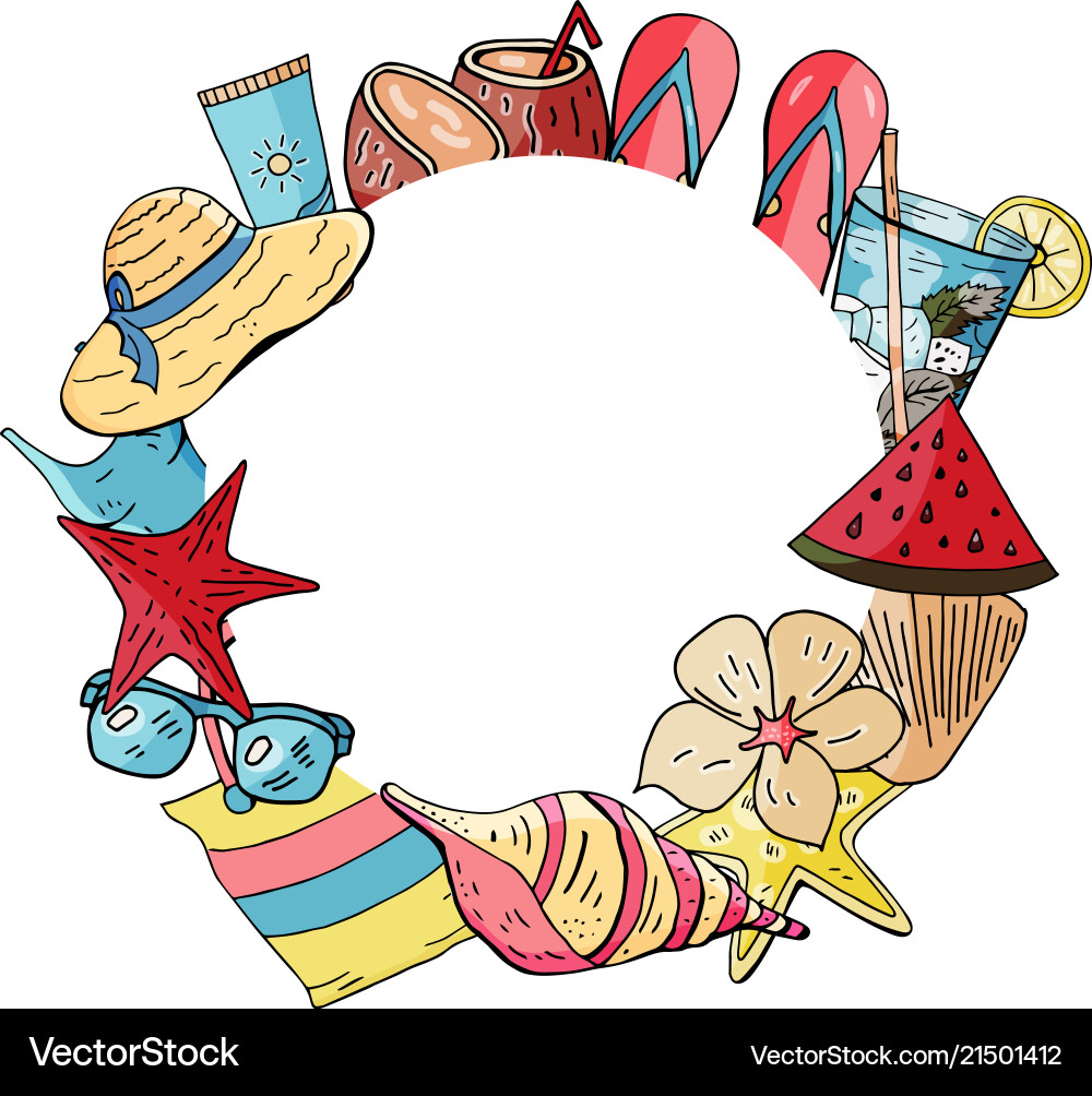 Summer hand drawn elements Royalty Free Vector Image