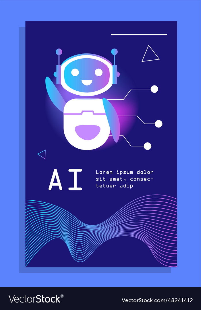 Technology ai poster concept Royalty Free Vector Image