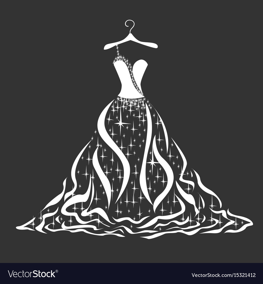 Download Wedding dress silhouette Royalty Free Vector Image