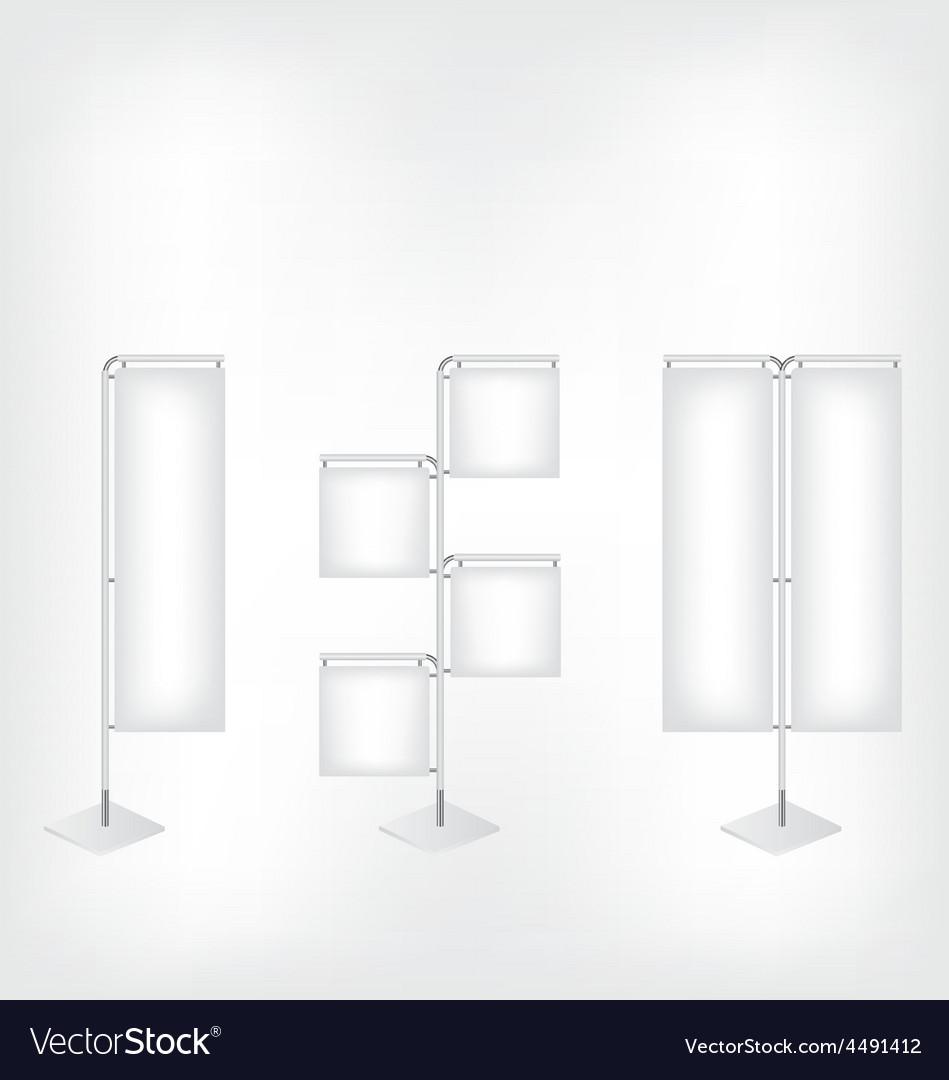 White Blank Banner Flag Royalty Free Vector Image