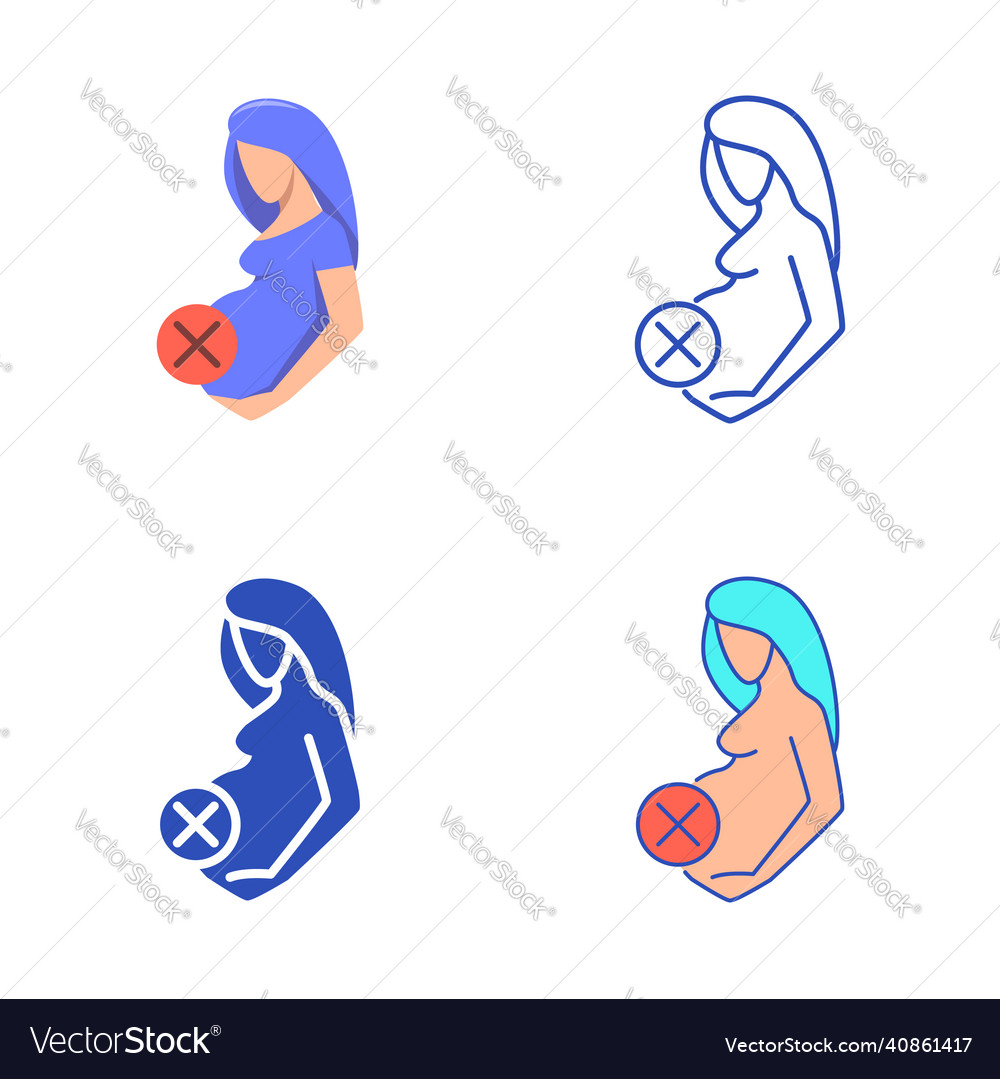Abortion icon set in flat and line style Vector Image