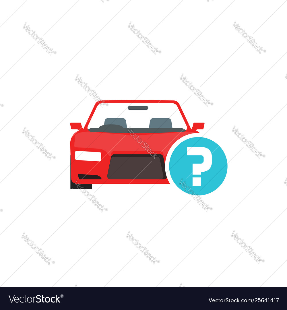 Car or automobile with question mark symbol Vector Image
