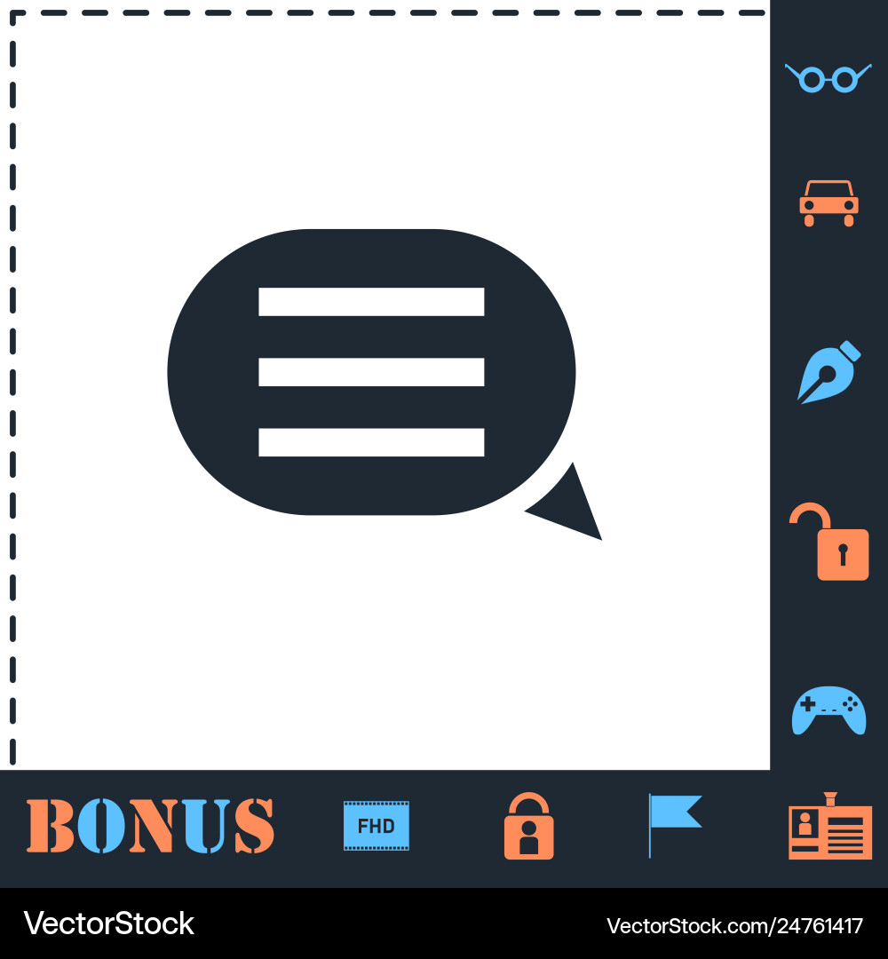 Chat icon flat Royalty Free Vector Image - VectorStock