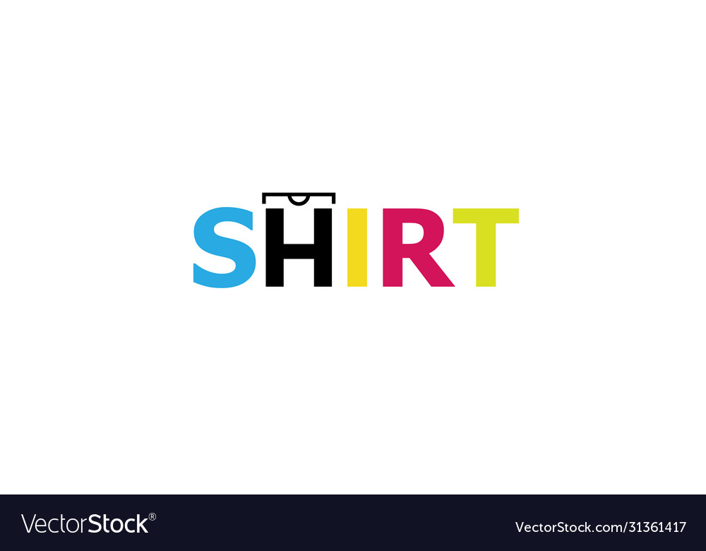 Creative colorful unique tee shirt design logo Vector Image