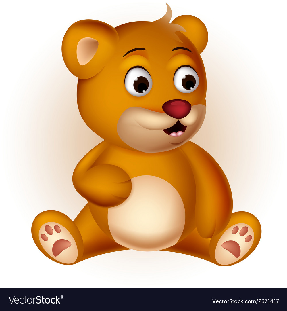 Cute bear cartoon sitting Royalty Free Vector Image Cute bear cartoon sitting Royalty Free Vector Image