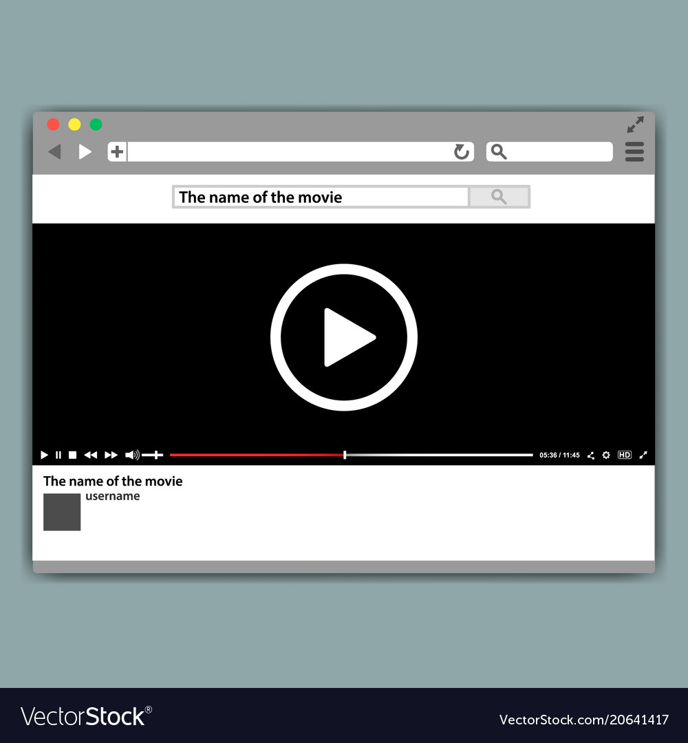 Design Internet Browser Video Player Template Vector Image