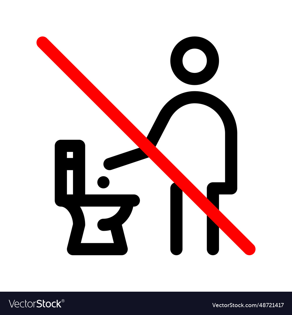 Do not throw trash in toilet bowl line icon Vector Image