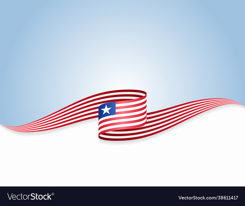 Liberian Flag Wavy Abstract Background Royalty Free Vector