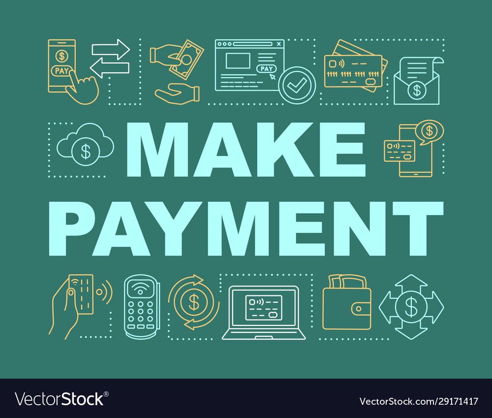 Make payment word concepts banner money transfer Vector Image