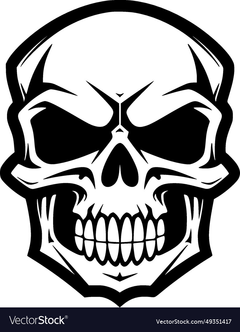 Skull - minimalist and flat logo Royalty Free Vector Image