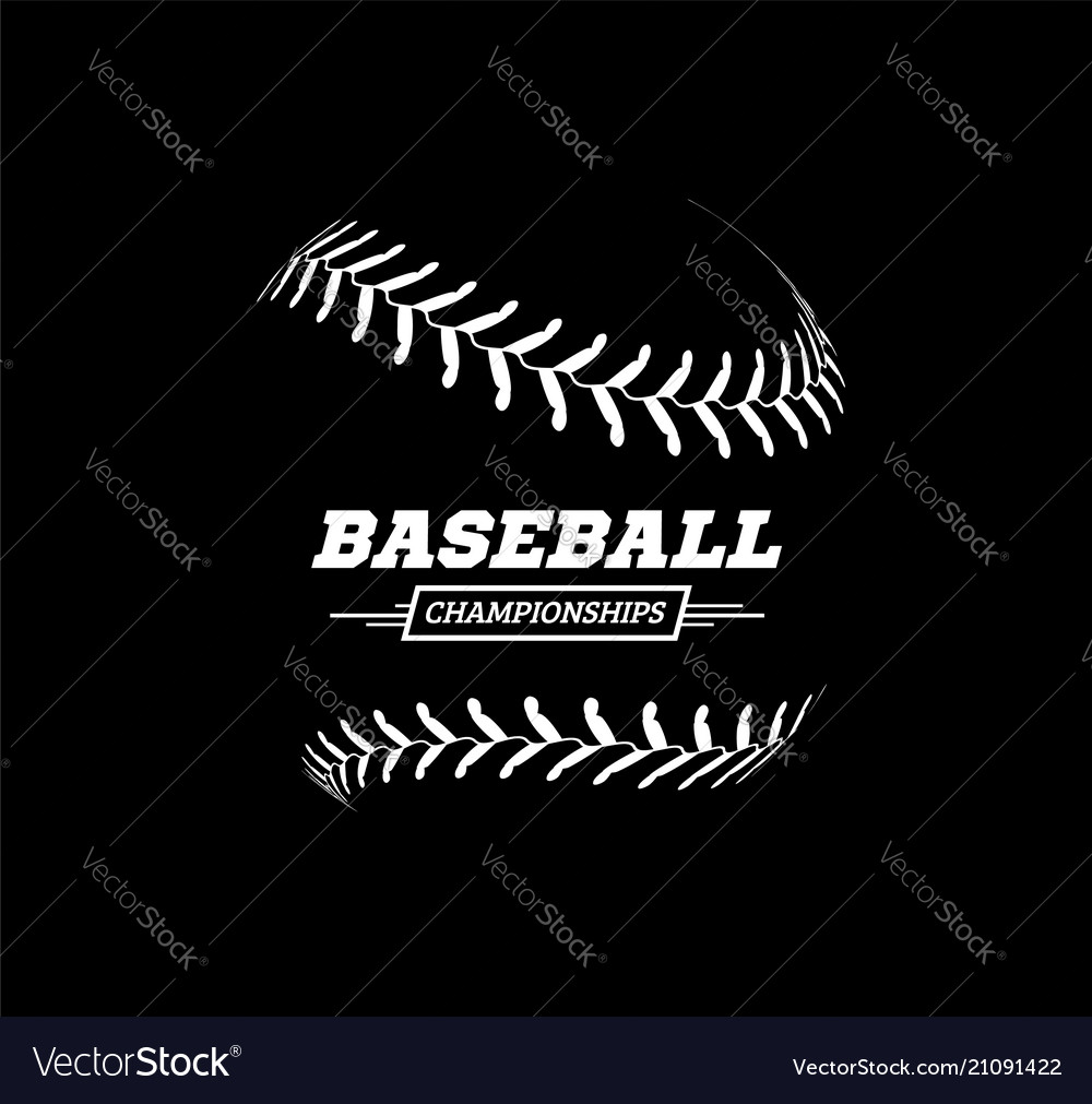 Baseball ball on black background