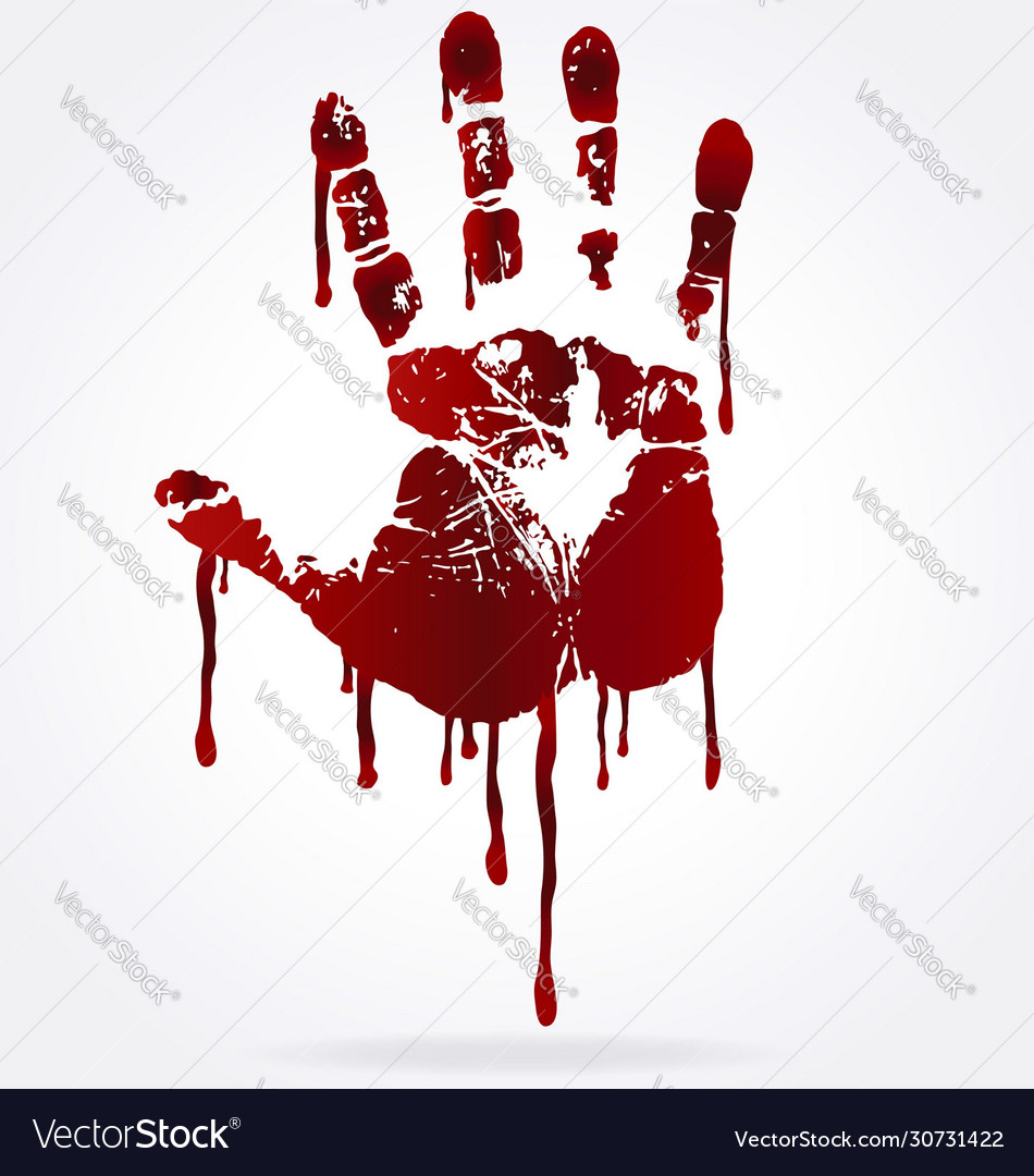 Bloody hand print Royalty Free Vector Image - VectorStock