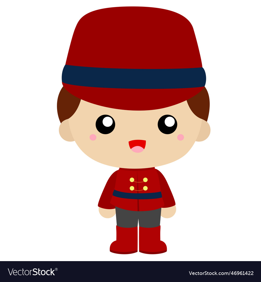 Cute boy little soldier Royalty Free Vector Image