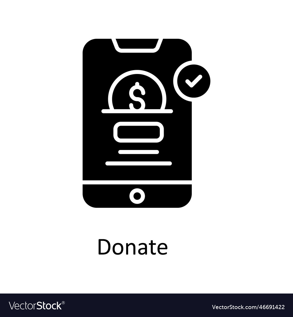 Donate solid icons simple stock Royalty Free Vector Image