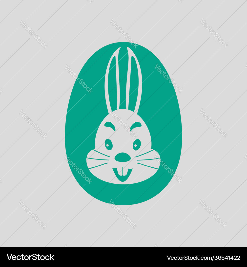 Easter egg with rabbit icon Royalty Free Vector Image