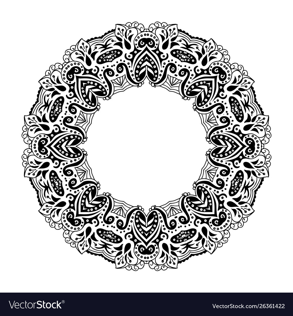 Mandala ethnic decorative round element hand vector image Mandala ethnic decorative round element hand