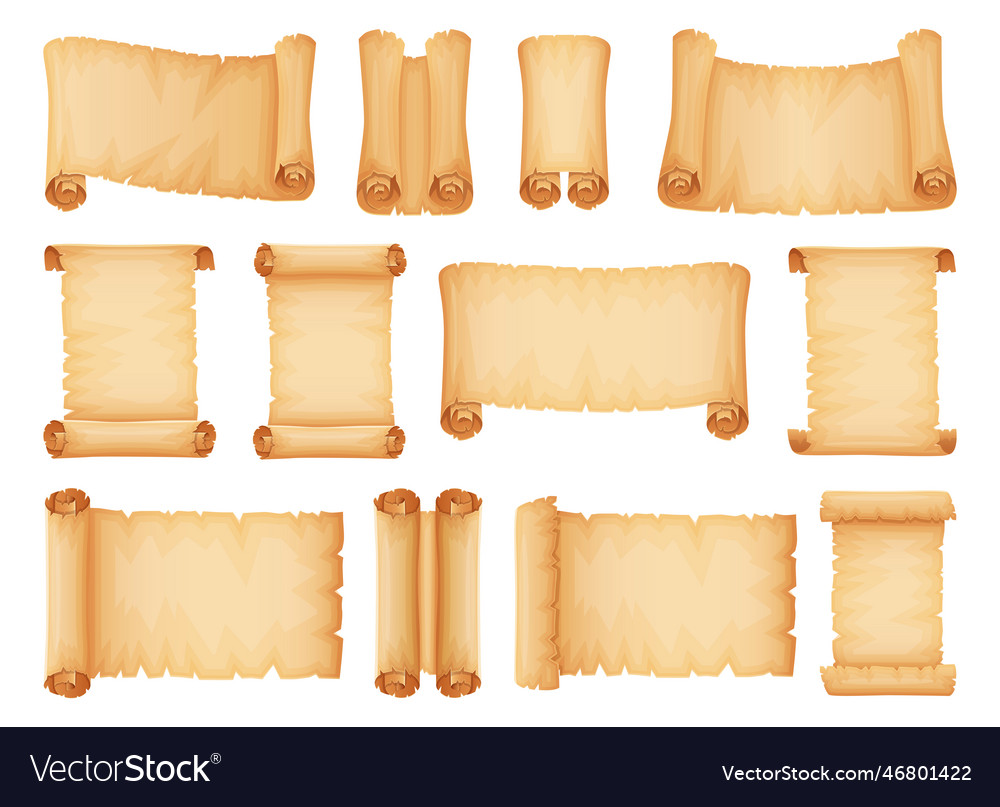 Old scroll design isolated on white background Vector Image