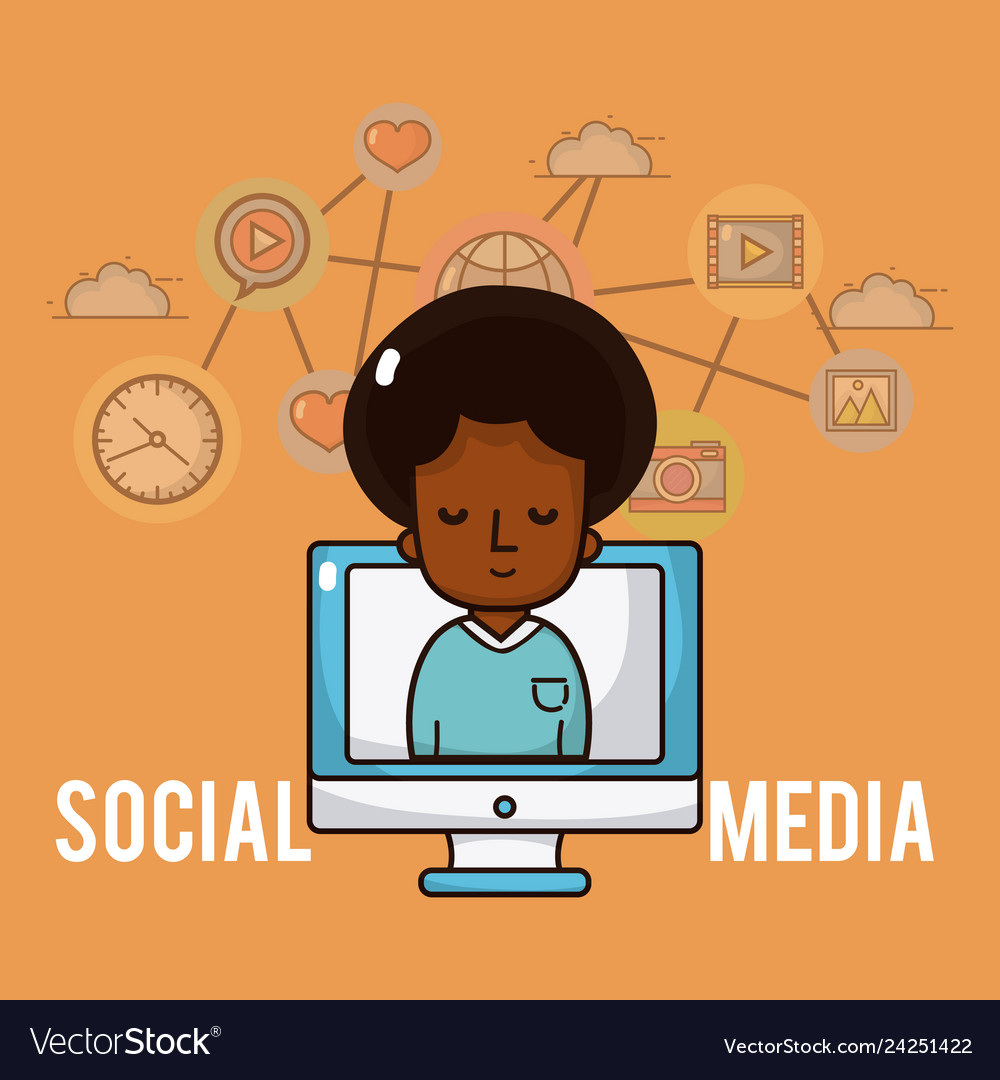 Social media cartoons Royalty Free Vector Image