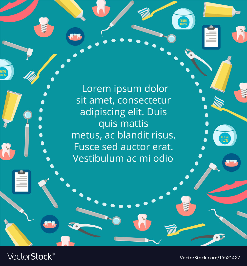 Dental Service Banner Design Colorful Royalty Free Vector