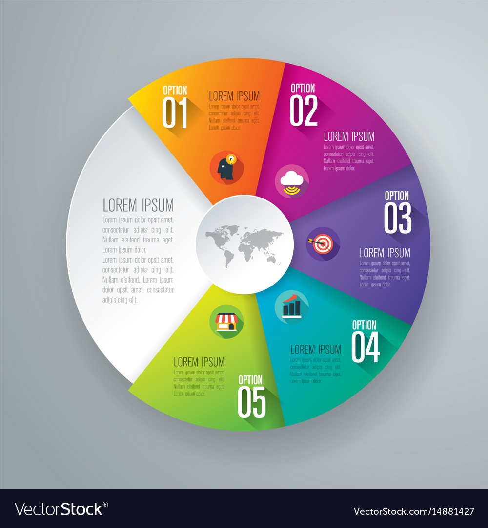 Infographics design with 5 options Royalty Free Vector Image