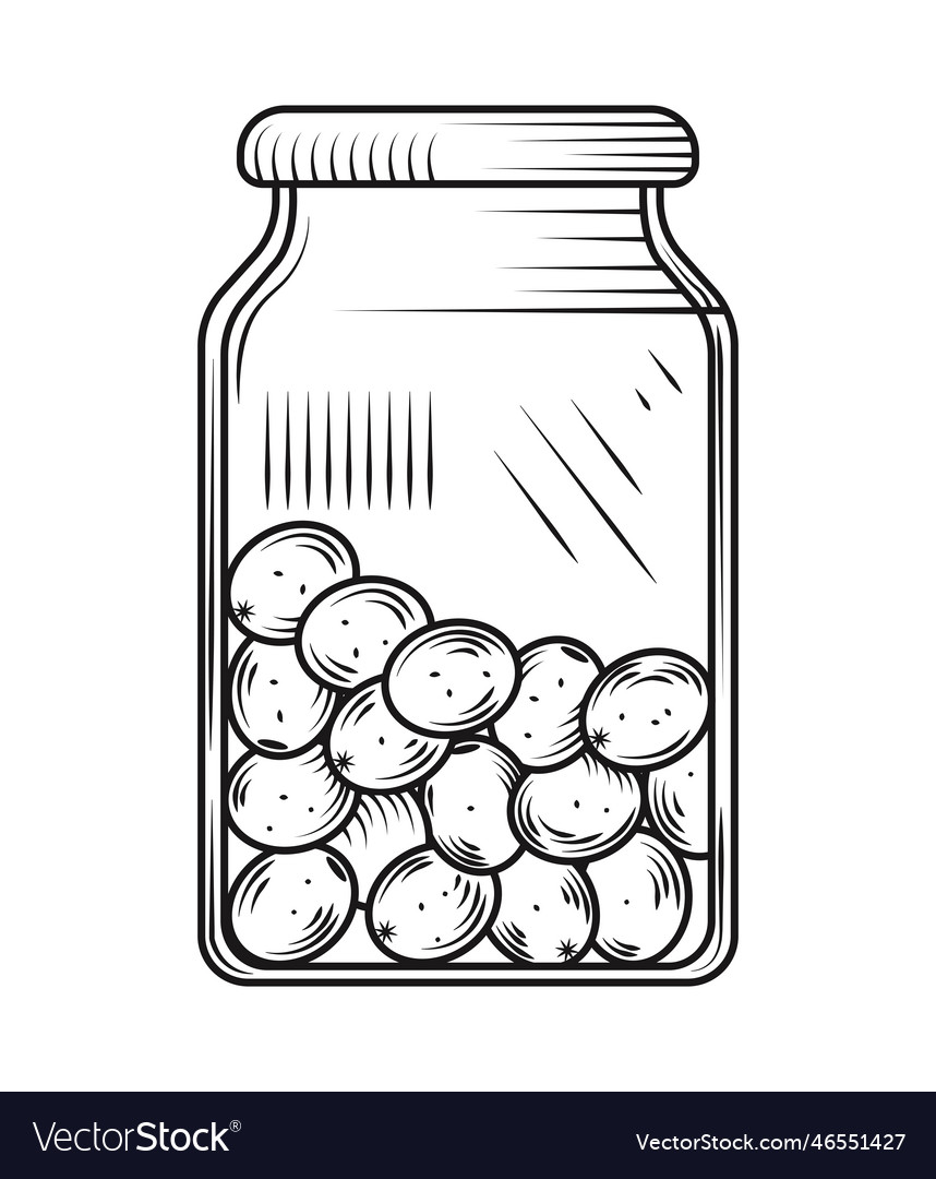 Jar with olives Royalty Free Vector Image - VectorStock