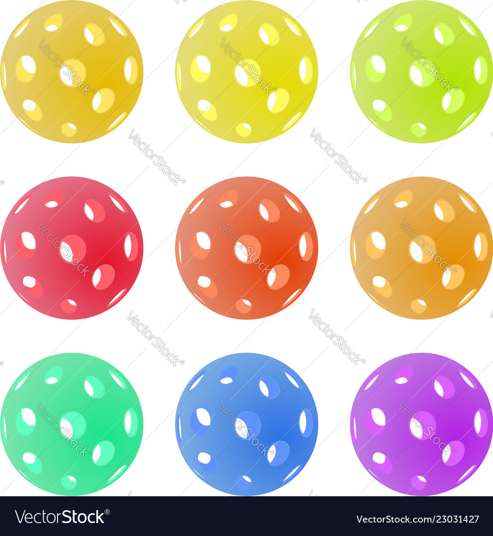 Pickleball set isolated Royalty Free Vector Image