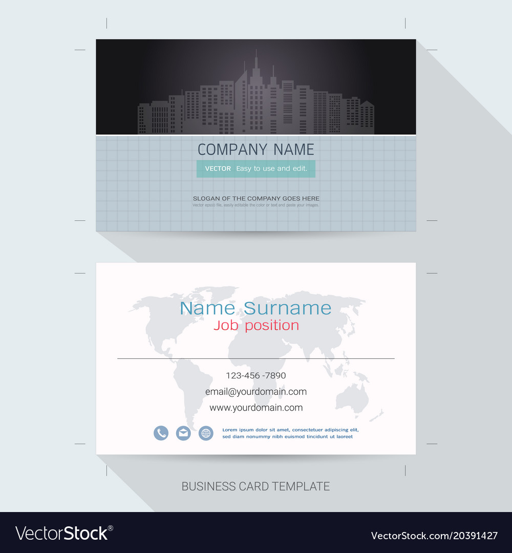 real estate business card or name card template vector image