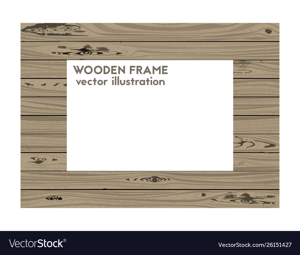 Rectangular frame made wood Royalty Free Vector Image