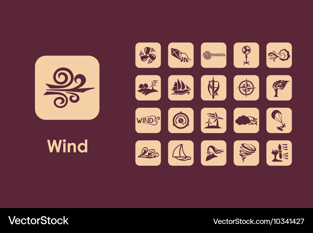 Set of wind simple icons Royalty Free Vector Image