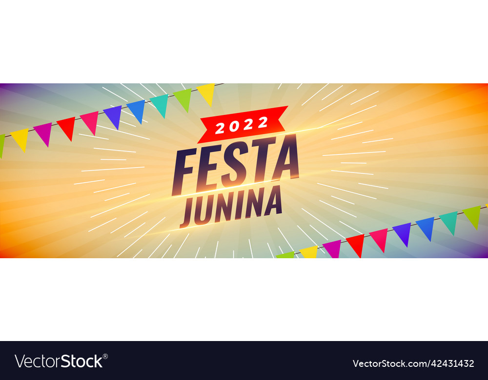 2022 festa junina festival celebration banner Vector Image