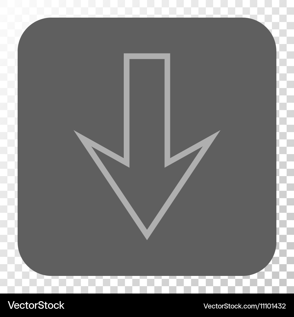 Arrow down rounded square button Royalty Free Vector Image