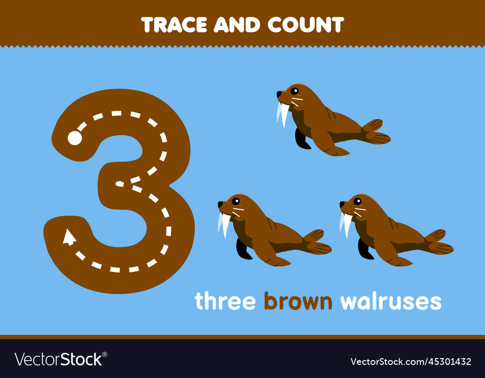 Education game for children fun counting three Vector Image