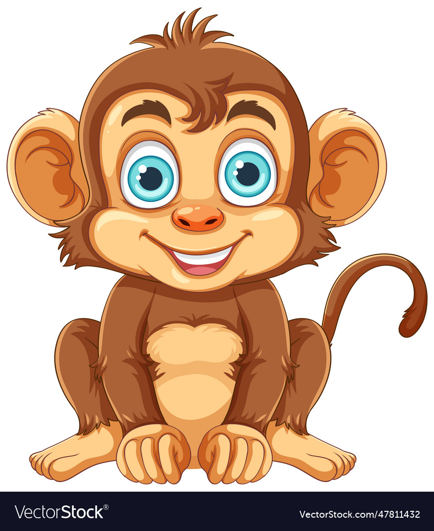 Happy monkey cartoon character Royalty Free Vector Image