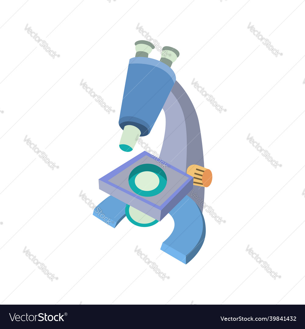 Simple microscope in flat style Royalty Free Vector Image