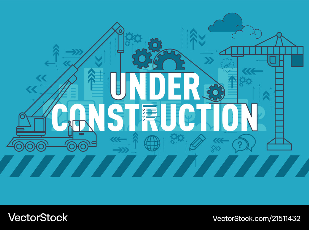 Under Construction Website Banner Design Concept Vector Image